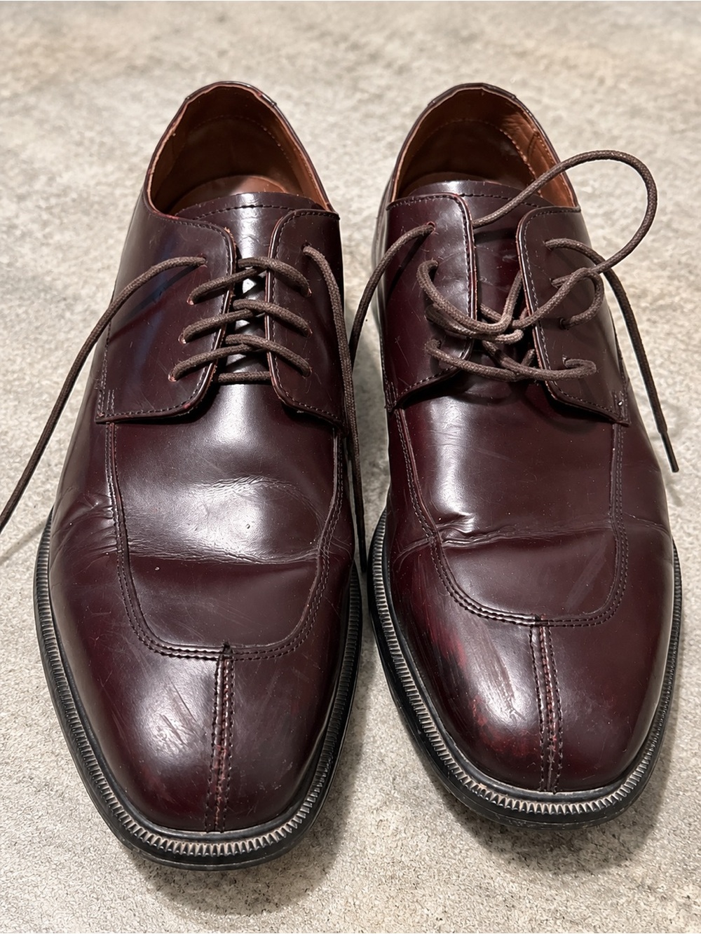 Men’s Burgundy Leather Dress Shoes – Size 10D